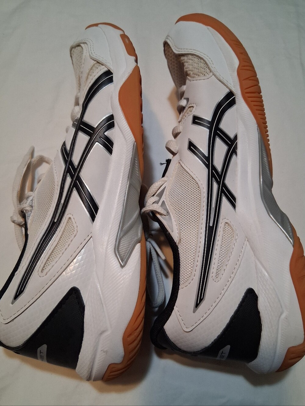 Asics Gel-Rocket White Black Court Shoes Women's 8.5 Sporty Athleisure Active - Picture 6 of 14